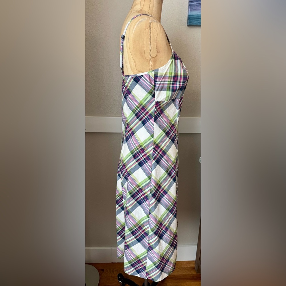 New York & Company White, Blue, & Pink Plaid Women's Summer Dress, Size 8 (NEW) - Picture 3 of 11